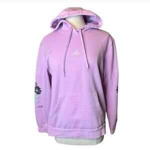 Adidas Pink Hoodie with Floral Sleeves